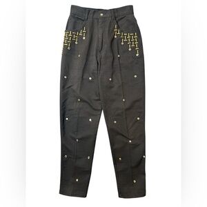 Vintage 90s Monique Jeans Studded Rhinestone USA Made High Rise 27 Flawed